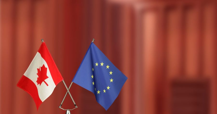 Canada EU flags